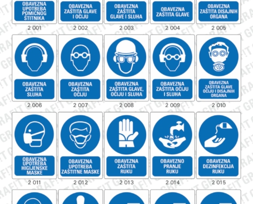 znakovi (znaci) zaštite na radu, znakovi zabrane, znakovi informacija, znakovi obaveze, znakovi opasnosti