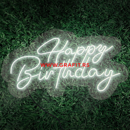 led neon natpis znak happy birthday