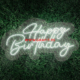led neon natpis znak happy birthday
