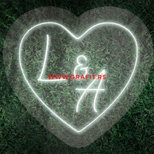 LED neon inicijali u srcu